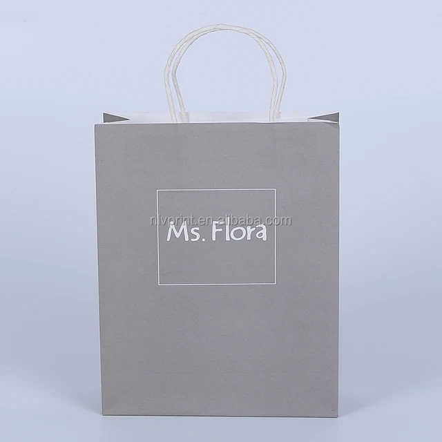 twisted handle white kraft custom paper bag