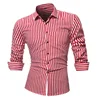mens casual stripe slim fit button funky shirt