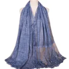Unique design lace cotton linen long hijab scarf 2019 muslim women