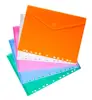 11 Holes Poly Binder Envelope Pocket with Hook & Loop Closure Clear Side-Load Document Folder Letter Size