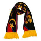 Vivid Color Custom Football Fan Embroidered Jacquard Knit Acrylic Scarf