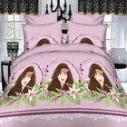 2018 new design 100 microfiber polyester material 3d dubai bed sheet set peach skin fabric