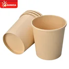Biodegradable disposable bamboo fiber paper soup cup for hot soup stew