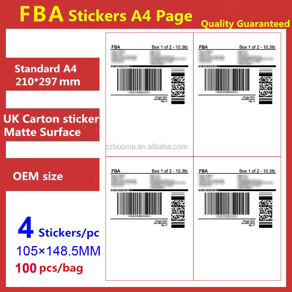 210*297mm adhesive sticker customs size with color printing /Private label LOGO stickers for custom package