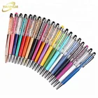 promotional advertising novelty custom logo touch pen popular luxury metal crystal pen with stylus
