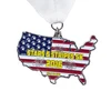 Wholesale Custom USA state shape Racing Sport Award Soft Enamel Silver ranked race Metal Medals