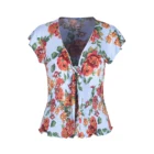 wholesale custom colorful 96%rayon 4%spandex short sleeve summer ladies' tops for women