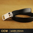 genuine cow hide leather belts with35mm auto lock ratchet belt buckle gift
