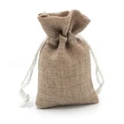 Wholesale Christmas gift jewelry jute pouch custom logo small burlap drawstring coffee bean favor bag for sale