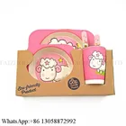 Korean Style Bamboo Fiber Kids Dinner Set Dishwasher safe Melamine 5 Pcs Children Dinnerware Sets