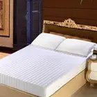 Super Soft 100%Polyester White Satin Stripe Bedding Fitted Sheet
