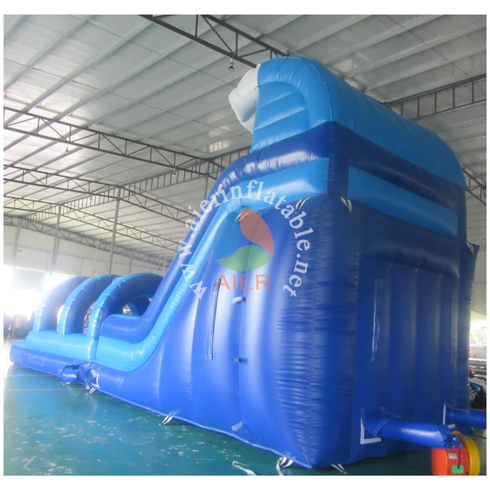 Giant inflatable water slide / blue super inflatablle slide n slip inflatable pool slide for adult