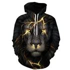 Custom Hoodies Sweatshirt High Quality Unisex Fashion Pullover Mens Lion 3D Printed Sweatshirt Hoodies