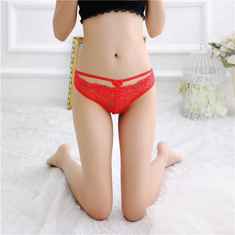 Stock New Women Lace Sey Panties Knickers Bikini Lingerie Underwear Hollow Flower Lover rose Thongs Underwear Women Briefs Girls