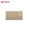 Songri 146*88mm 6 gang electrical wall switch with light dimmer switch