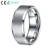 Polished Beveled Tungsten Ring for men wedding with Brushed Center 4mm - 12mm