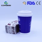 Double Quality Paper Paper Bulk Paper Cups Double Wall Amazon Hot Sale 100 50 Package Wholesale Bulk And Quality Disposable Paper Cup With Dome Flat Lid And Sleeve