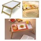 Wooden Folding Bamboo Food Breakfast Dinner Lunch Bed Lap Serving Tray Table