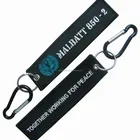 custom embroidery key chain key ring with carabiner D-Ring