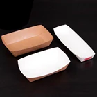 kraft paper food tray ,disposable kraft paper boat tray with PLA coating,fast food paper tray