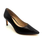 fashion pointed toe black sheepskin women high heel dress shoes in china shoes factory