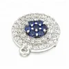 Top Quality Hot Sale Fashion Round Pendant Silver Plated Necklace ,Copper Metal Charm CZ Bead Handmade Jewelry Accessories