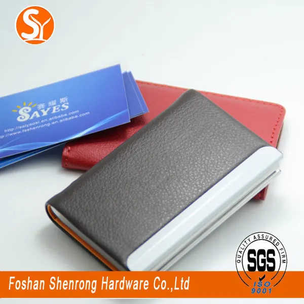 keychain promotional pu soft leather name card holder