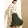 Beautiful design long skirts women maxi pleated skirts women summer lace long skirt
