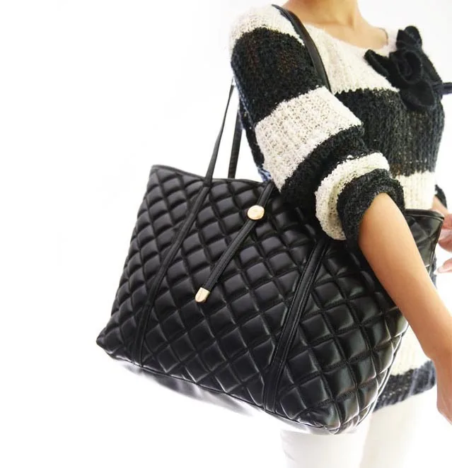 Classic Ling Plaid Tote Bag Women Leather Handbags 2015 Famous Designer Brand Women Shoulder Bags Wholesale Price