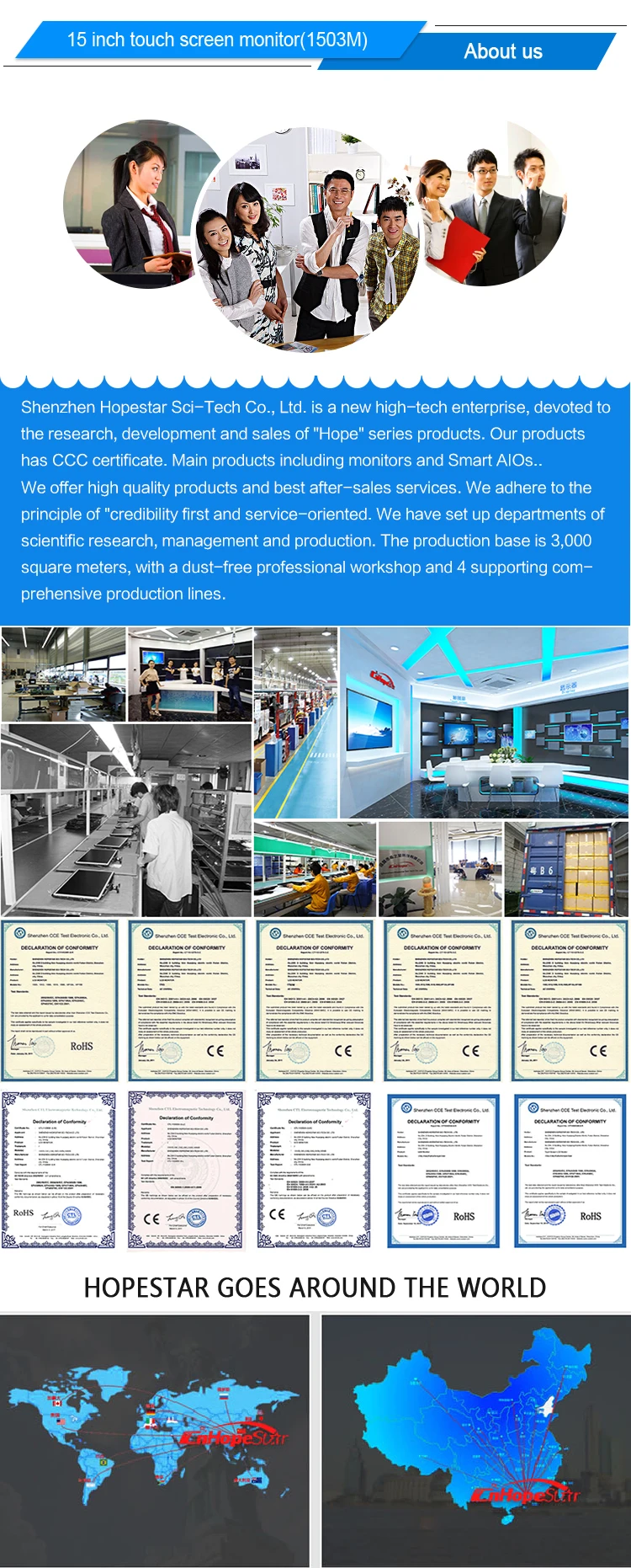 350cd/m2 cheap LCD LED touch screen pos system 15 inch touch screen monitor touch