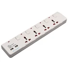 2 Usb Ports Multi Outlet Individual Switches Electrical Extension Socket Power Extension
