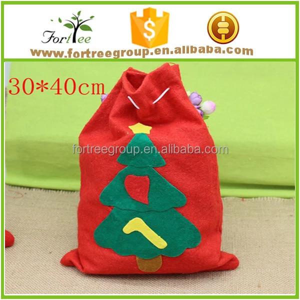 christmas santa stocking present gift drawstring bag