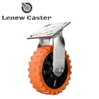Orange pu double bearing swivel caster wheel