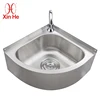 High Quality 304 Stainless Steel Small kitchen Single Bowl triangle bathroom Corner Sink