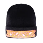 Top Ball Custom Men Beanie Hats Thick Cable Knit Faux Fuzzy Fur Pom Fleece Lined Skull Cap Cuff Beanie