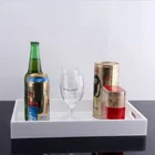 Factory Custom Acrylic Lucite Durable White Food Serving Tray With Handle