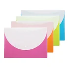 A4 Plastic Double Pocket My Clear Bag Folder with White Rounded Flap
