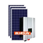 Bluesun 10kw solar pv mounting system off-grid pv solar panel system for roof complete 10kva solar energy lighting system