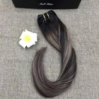 Wholesale 8A Indian Hair Clip Extensions Remy Human Hair Straight Clip Hair Extension no Tangle for Women