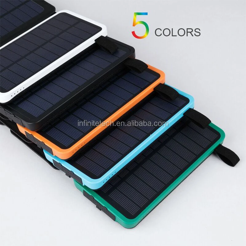 Waterproof shockproof external battery 10000mAh foldable solar power bank camping power bank - ANKUX.COM