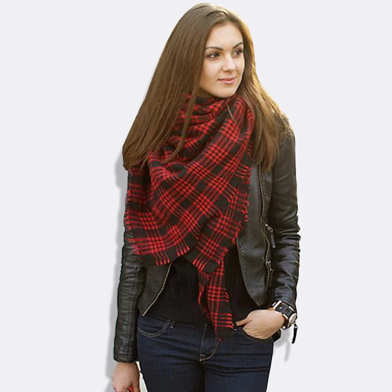 Women Imitation Cashmere Plaid Carpet Blanket Tartan Scarf 2015 British Female Autumn Winter Scarves Brand Shawls bufanda manta