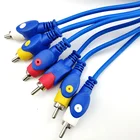 Blue fish eyes 3rca male to 3rca male audio video cable