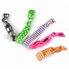 Custom print logo wholesale women no crease ponytail elastic ribbon hair ties