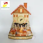 Plywood Laser Cut Light Up Christmas House with Alarm Clock