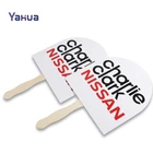 Advertising Fan With Handle Fashion Portable Advertising Sublimation Paper Hand Fan With Wood Handle