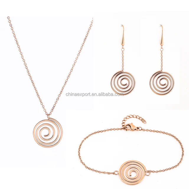designs ladies earring bracelet necklace weeding jewelry set