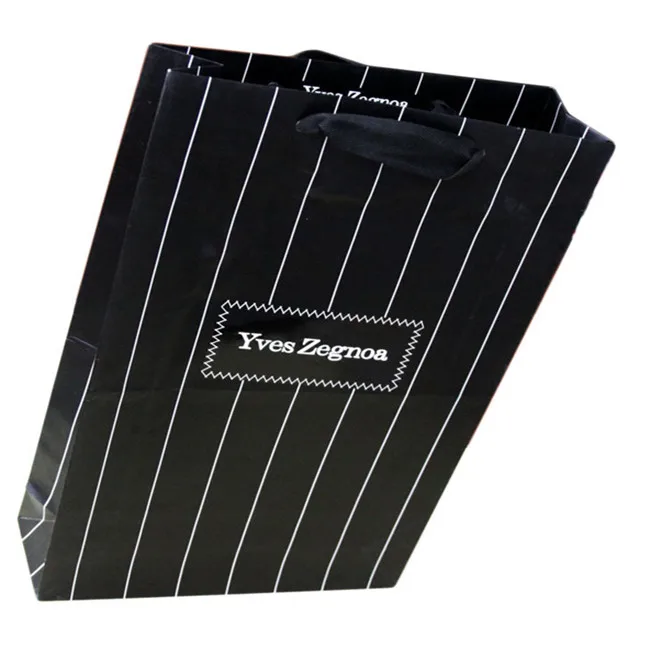 promotional stripe paper gift bags with handle