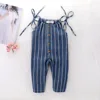 hot selling online fashion newborn cute boutique kids striped sleeveless sweater baby girl clothes summer romper 3 year set