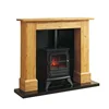 14 inch insert wood surround electric fireplace heater with mantel