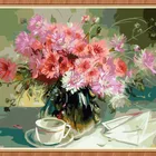 GX8052- 40*50 yiwu city supply handmade 100% flower oil painting by numbers for decor